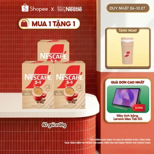Combo 3 Hộp Cà phê hòa tan NESCAFÉ 3IN1 VỊ KEM SỮA 20 gói ĐẬM VỊ SỮA, CHUẨN CÀ PHÊ