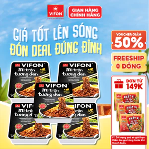 Set 5 Khay Mì Trộn Tương Đen/ Bò Sa tế/ Hải Sản/ Spaghetti/ Pad Thái/Tôm Chua Cay Thái VIFON 90gr