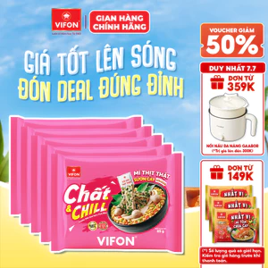Set 5/10 Gói Mì Thịt Thật Sườn Cay Chất & Chill VIFON 85gr – Ngon Đậm Vị, Sợi Dai