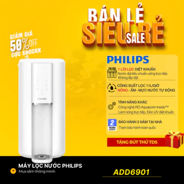 [Tặng bút thử TDS ] Máy lọc nước Philips ADD6901 đặt bàn - nước nóng ấm