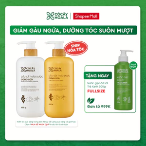 Dầu Gội Gừng Cỏ Cây Hoa Lá, Dầu Gội Thảo Dược Gừng Dừa Giảm Gàu Ngứa  650g/ chai-Dành Cho Tóc Khô Sơ