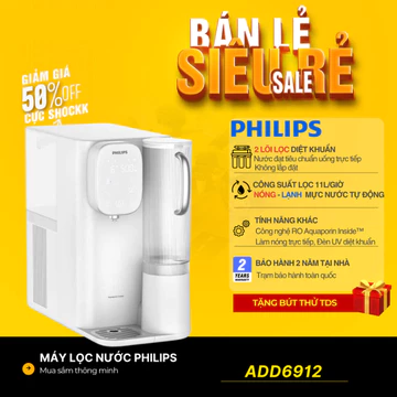 [TẶNG BÚT TDS] Máy Lọc Nước RO Để Bàn NÓNG-LẠNH PHILIPS ADD6912 màu trắng, Hàng chính hãng