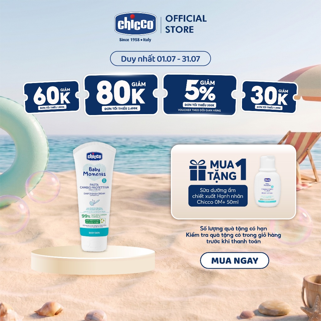Kem hăm ba tác động Chicco 0M+ 100ml