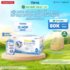 Thùng 12 hộp Varna Life sữa tươi công thức (12 hộp giấy x 200ml)