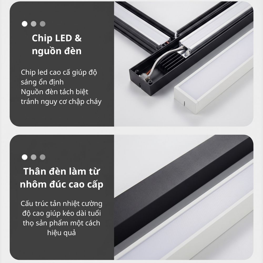 Đèn Led Hộp Thả Trần 48W- 58W, Đèn Máng Văn Phòng Ánh Sáng Trắng Bảo Hành 2 Năm