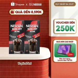 COMBO 2 HỘP NƯỚC CỐT CÀ PHÊ NESCAFÉ - CÀ PHÊ ĐEN ĐÁ (hộp 5 gói x 75 ml)