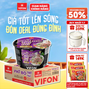 Thùng 12 Tô Phở Bò/ Phở Gà Thịt Thật VIFON 90gr Tiện Lợi và Đủ Dinh Dưỡng