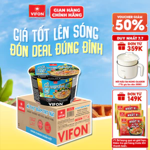Thùng 12 Tô Mì Thịt Thật Thịt Bằm/ Mì Riêu Cua/ Mì Bò Cay 90gr/ Tô, Có Gói Thịt Thật, Tiện Lợi, Đủ Chấ