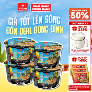 Set 4 Tô Mì Thịt Thật Thịt Bằm/ Mì Riêu Cua/ Mì Bò Cay 90gr/ Tô, Có Gói Thịt Thật, Tiện Lợi