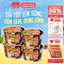 Set 4 Tô Mì Thịt Thật Thịt Bằm/ Mì Riêu Cua/ Mì Bò Cay 90gr/ Tô, Có Gói Thịt Thật, Tiện Lợi