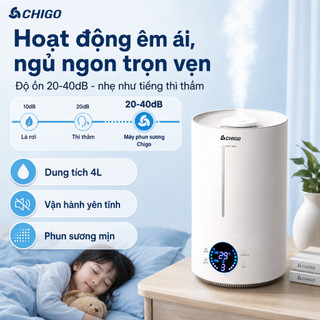 Máy phun sương chính hãng ChigoZG-516,phun sương mạnh, máy tạo ẩm không khí dung tích 4000ml sử dụng lên đến 10 tiếng