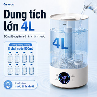 Máy phun sương chính hãng ChigoZG-516,phun sương mạnh, máy tạo ẩm không khí dung tích 4000ml sử dụng lên đến 10 tiếng