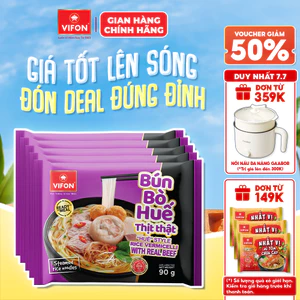 Set 5/ Set 10 Gói Bún Thịt Thật Bún Bò Huế/ Bún Sườn Cay VIFON 90gr/gói