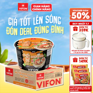 Thùng 12 Tô Hủ Tiếu Thịt Thật Hủ Tiếu Nam Vang/ Hủ Tiếu Sườn Heo VIFON 90gr/tô