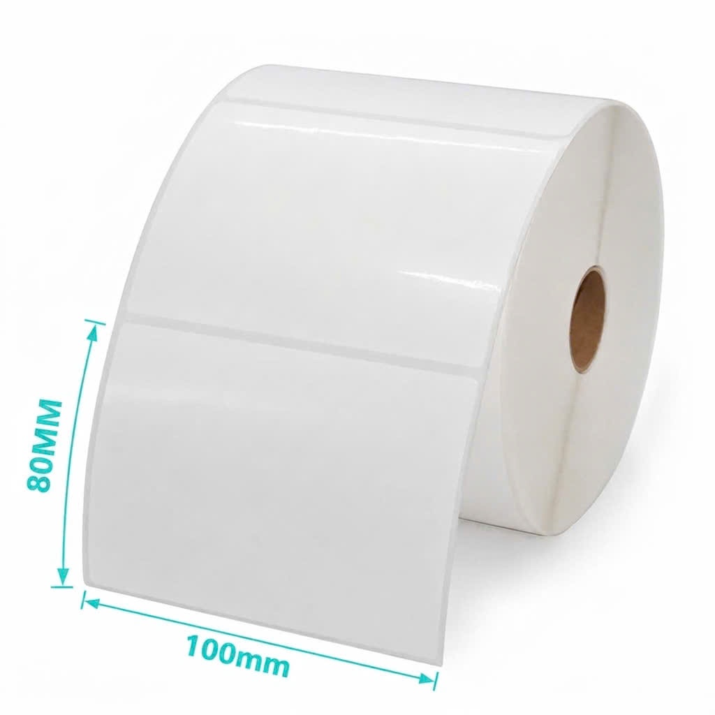 GIẤY IN NHIỆT DÁN ĐƯỢC 100x80 cuộn 50m in đơn hàng 100*80 in mã vạch phiếu ship 100x75 vận chuyển 100x80mm giấy in đơn