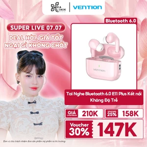 Tai nghe Bluetooth 6.0 E11 Plus Vention Kết nối Không Độ Trễ Thời Lượng Pin Lên Tới 30 Giờ