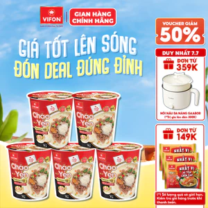 Set 5 Ly Cháo Yến Thịt Bằm/ Thịt Gà 70gr - Có Gói Thịt Thật, Đầy Đủ Dinh Dưỡng