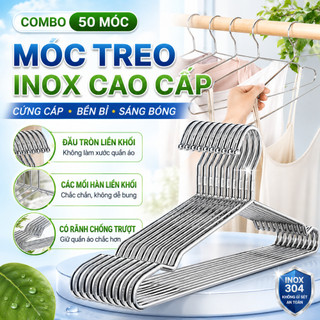 [ Hỏa tốc - Loại tốt ] Combo 50 Móc Inox 304 Treo Quần Áo, Móc Inox dày 2mm, Chống Gỉ, Siêu Bền Lâu Dài