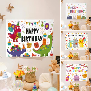 Phông Nền Happy Birthday Bằng Vải Cho Bé – Background Trang Trí Sinh Nhật Hàn Quốc Dễ Thương Cute