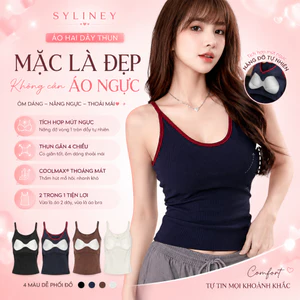 Áo Hai Dây Thun Syliney Có Mút Ngực Nâng Đỡ Vòng 1 Tròn Tự Nhiên - A2S005