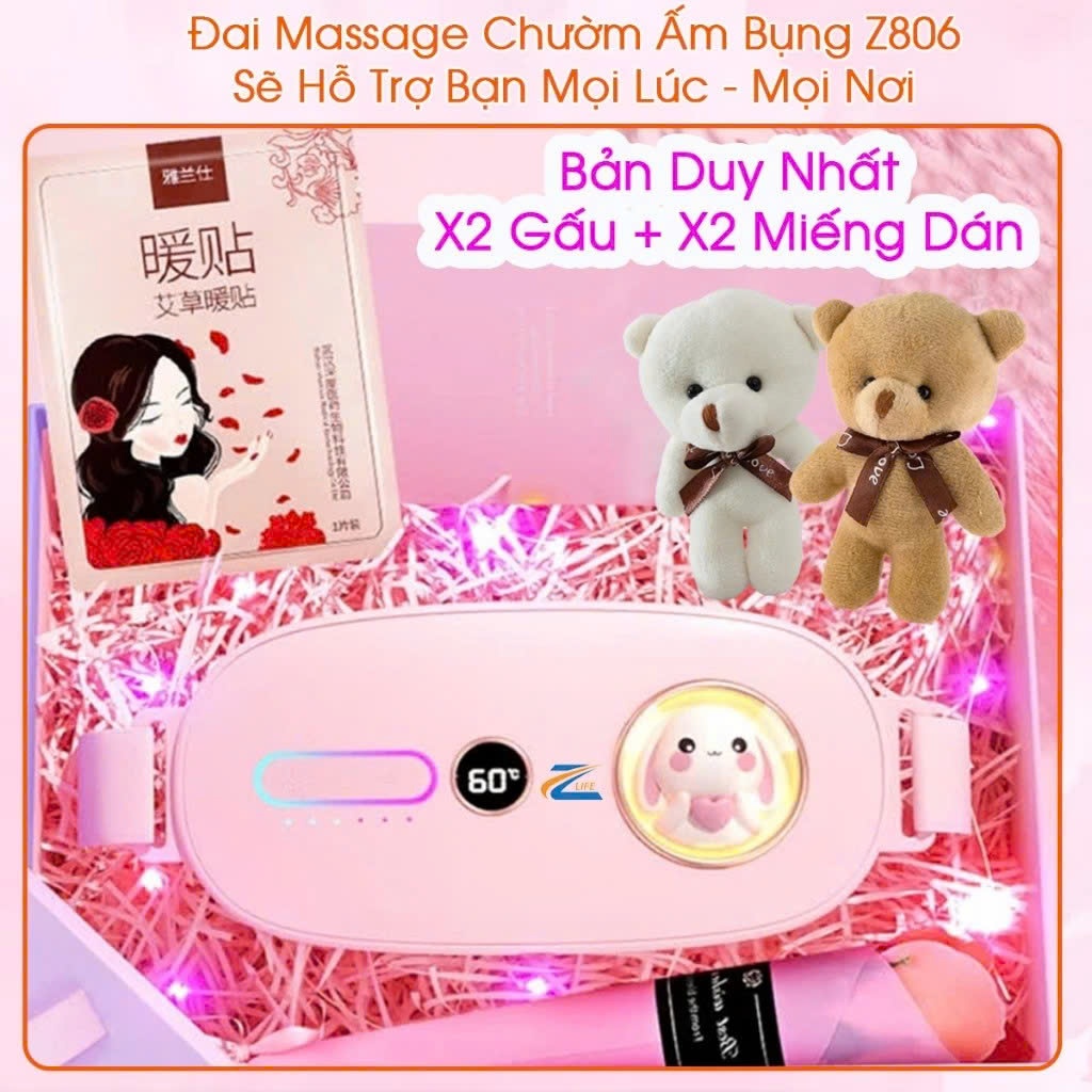 Quà Sinh Nhật Cho Nữ Máy Massage Giảm Đau Bụng Kinh, Túi Chườm Bụng Kinh Nguyệt Chính Hãng Zlife
