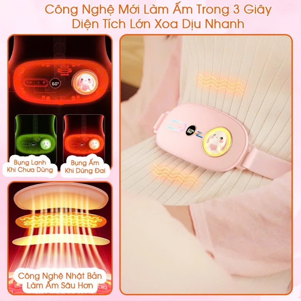 Quà Sinh Nhật Cho Nữ Máy Massage Giảm Đau Bụng Kinh, Túi Chườm Bụng Kinh Nguyệt Chính Hãng Zlife
