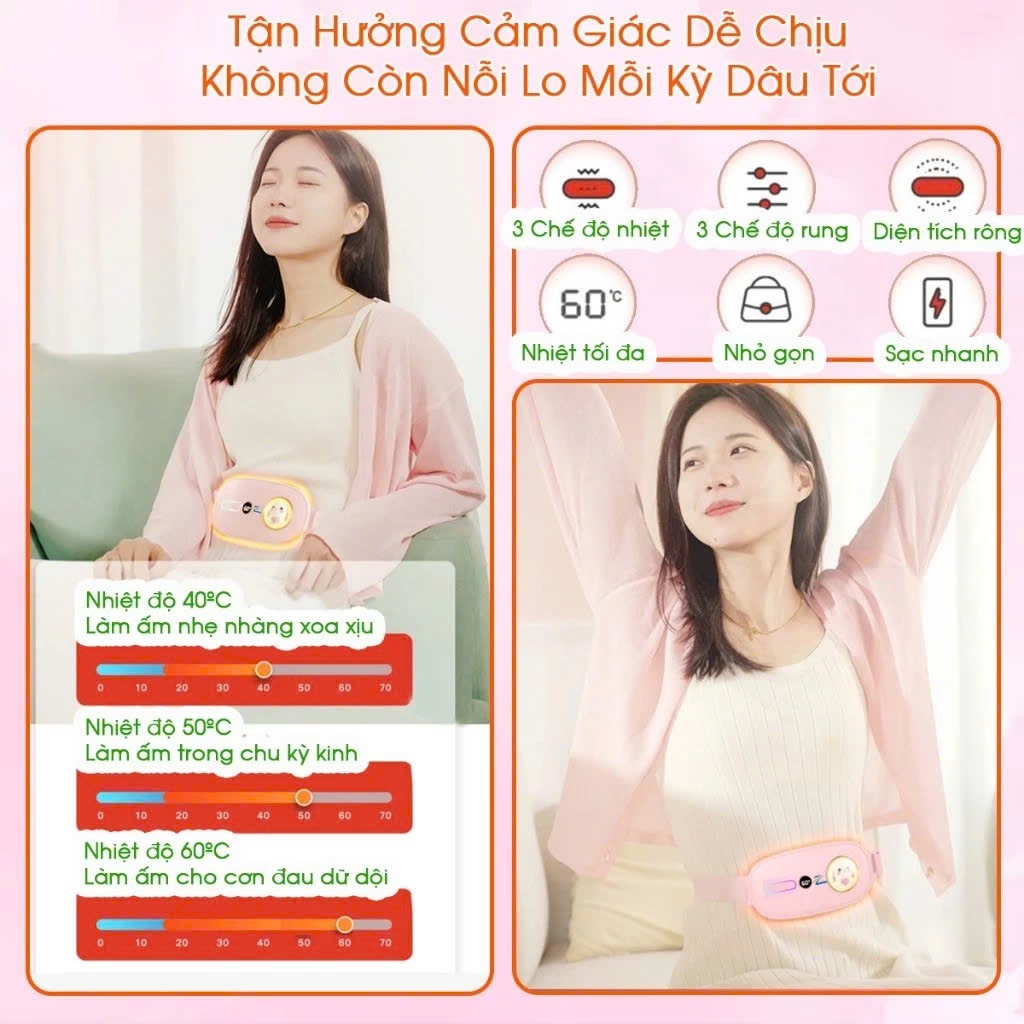 Quà Sinh Nhật Cho Nữ Máy Massage Giảm Đau Bụng Kinh, Túi Chườm Bụng Kinh Nguyệt Chính Hãng Zlife