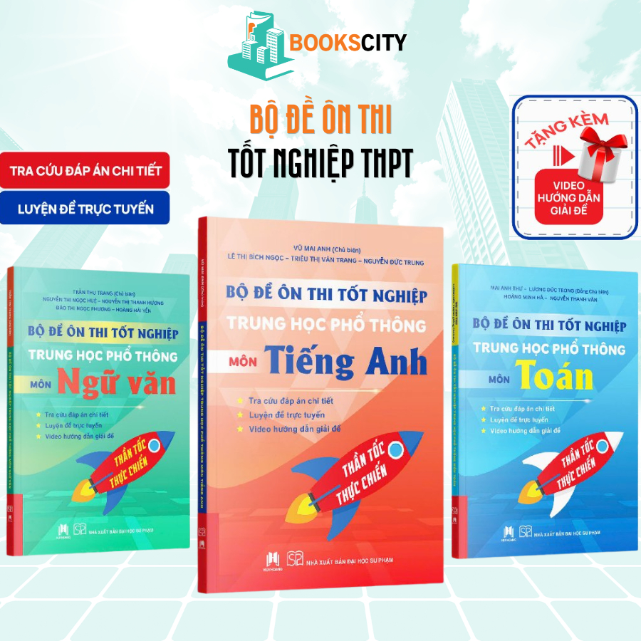 Sách - Bộ Đề Ôn Thi Tốt Nghiệp Trung Học Phổ Thông Thần Tốc Thực Chiến Môn Toán - Anh - Văn