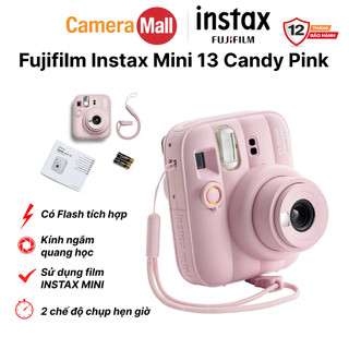 Fujifilm Instax Mini 13 Candy Pink - Máy Ảnh Chụp Lấy Liền Chính Hãng | Hẹn Giờ Thông Minh | BH 12 Tháng