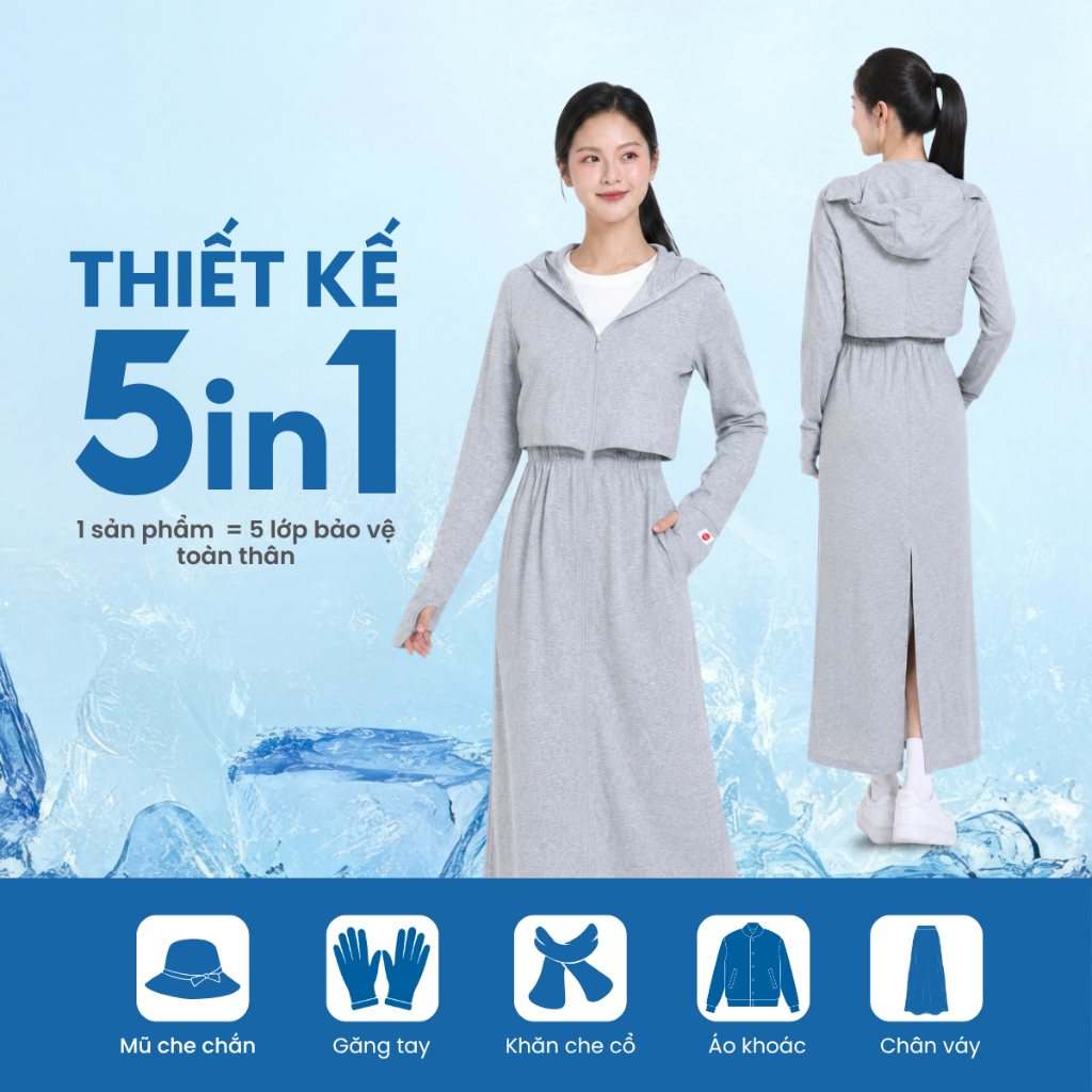 Áo Khoác Chống Nắng Chống Tia UV Nữ TOKYOLIFE Dáng Dài Sunstop UV Master Thoáng Mát Dày Dặn 40005960 40000096 F9UVC011P