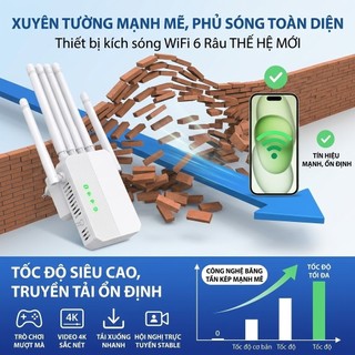 Bộ kích sóng Wifi Repeater EXT350 6 râu tốc độ cao, mở rộng tầm phát sóng, cải thiện tốc độ mạng