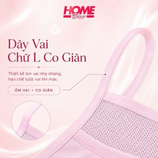 Áo lá bé gái cotton phối lưới thoáng khí, Áo lót học sinh 2 dây mảnh họa tiết xinh xắn HOMEBRA A108