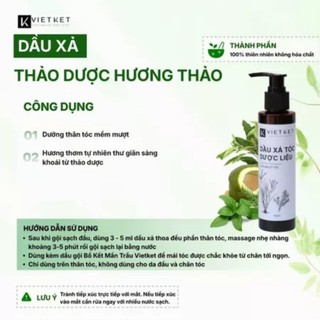 Dầu Xả Tóc Thảo Dược Hương Thảo Vietket 250ml  - Dưỡng Tóc Suôn Mượt, Cung Cấp Độ Ẩm, Giảm Hư Tổn Chẻ Ngọn