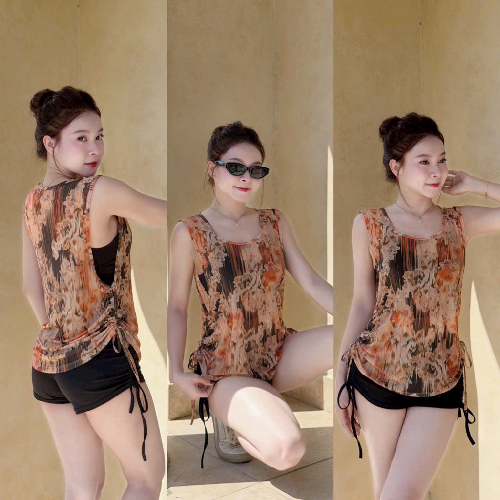 Áo tank lưới rút dây 2 bên siêu đẹp