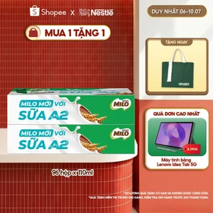 Combo 2 Sữa Lúa Mạch Nestle MILO với sữa A2 MỚI thùng 12 x 110ml (12x4x110ml)