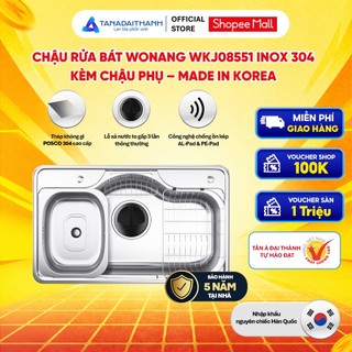 Chậu Rửa Bát Wonang WKJ08551 Inox 304 Bảo Hành 5 Năm Nhập Khẩu Hàn Quốc Chính Hãng