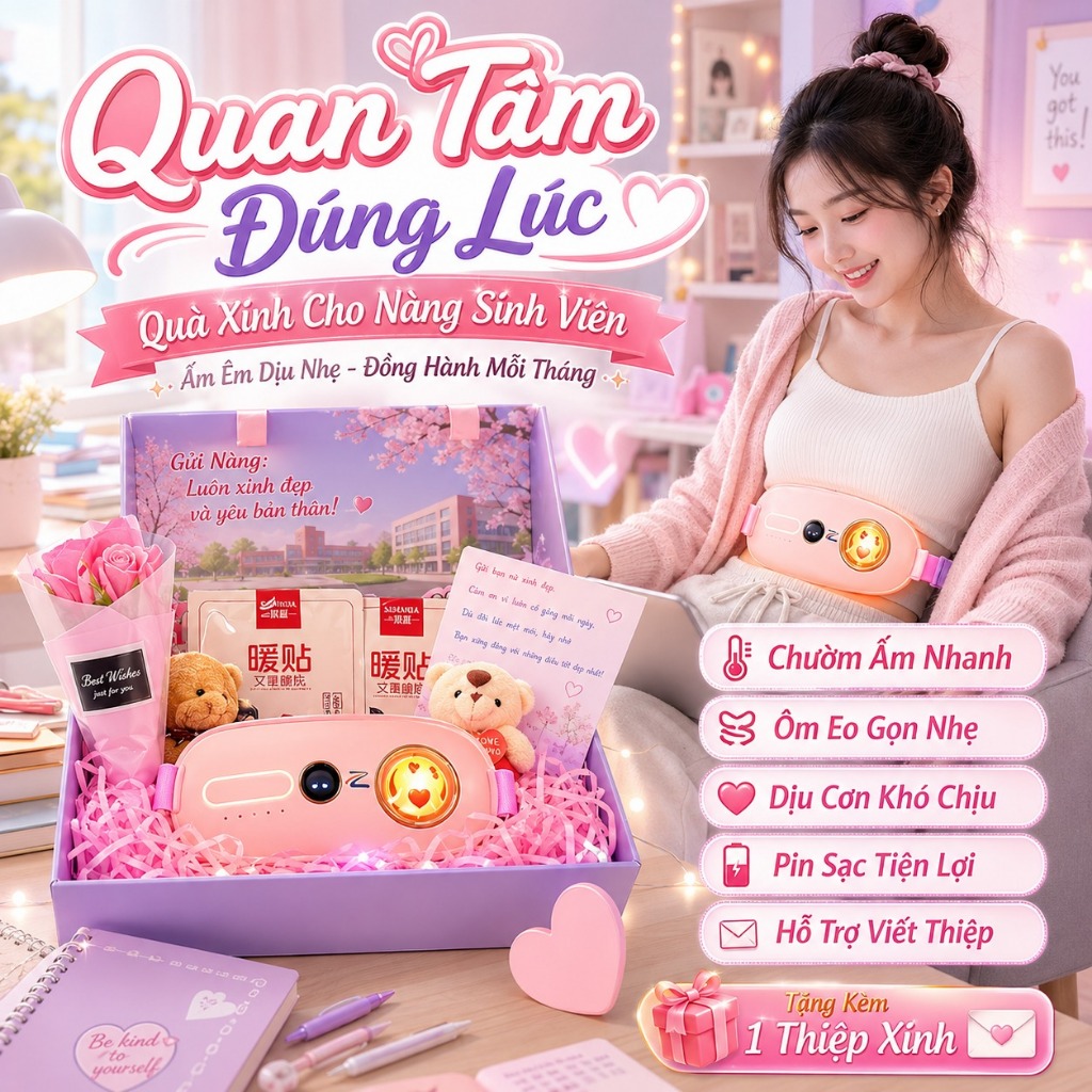 Quà Sinh Nhật Cho Nữ Máy Massage Giảm Đau Bụng Kinh, Túi Chườm Bụng Kinh Nguyệt Chính Hãng Zlife