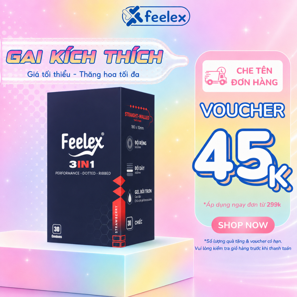 Hộp 30 chiếc bao cao su Feelex gân gai, siêu mỏng, kéo dài thời gian, siêu tiết kiệm - ảnh 2