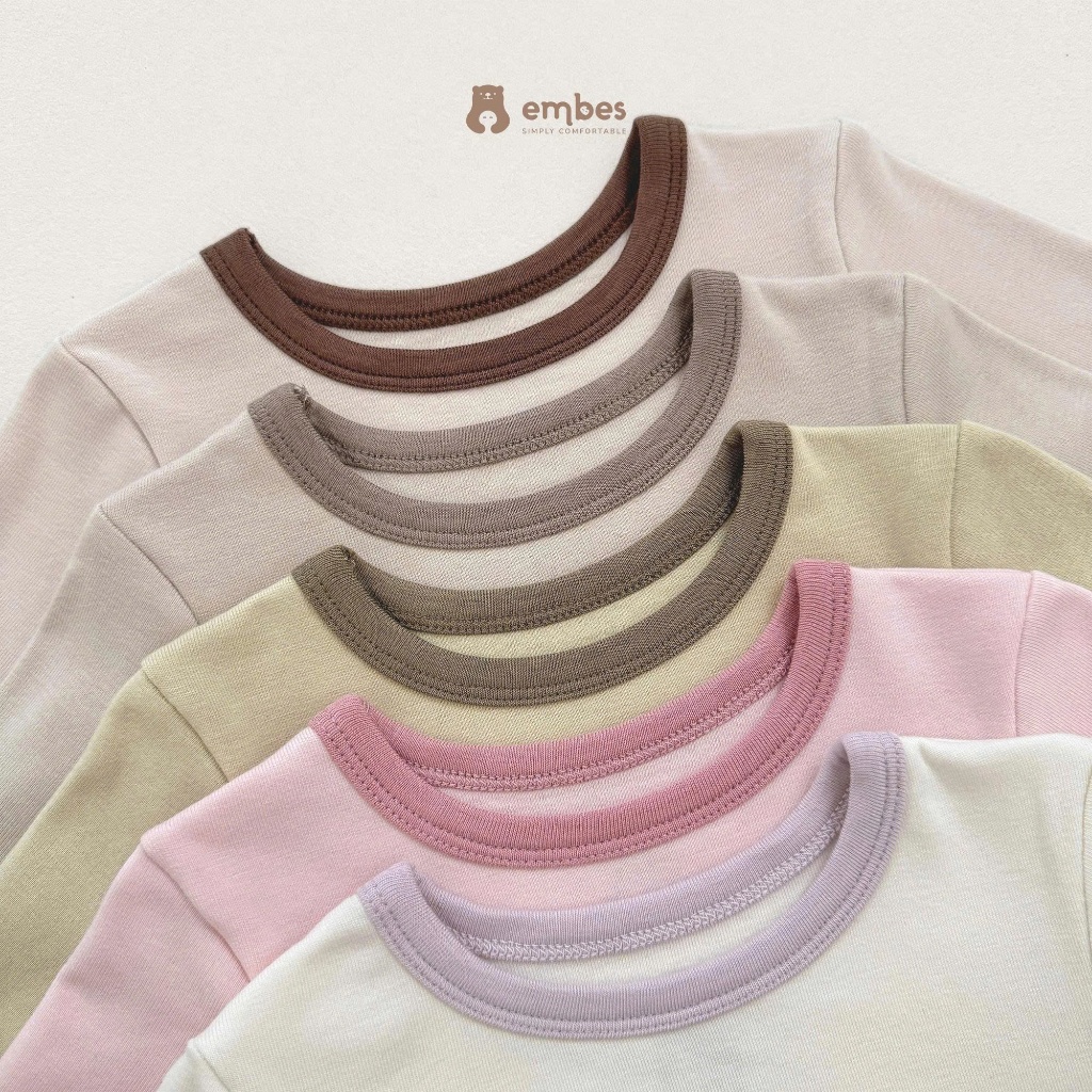 Đồ Bộ Cho Bé Embes, Bộ Thu Đông Dài Tay In Họa Tiết Chất Viscose Mềm Mịn Cho Bé Trai Bé Gái Từ8-18kg