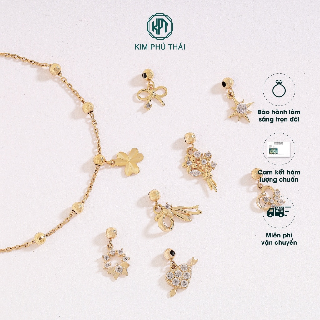 Lắc Tay Nữ KIM PHÚ THÁI Vàng 10K Mix Charm Thanh Lịch Tùy Chọn Nhiều Mẫu - LTV14