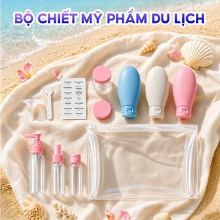 [QUÀ TẶNG KHÔNG BÁN] Bộ chiết mỹ phẩm TopGia 11 món chống tràn tiện lợi nhỏ gọn mang theo du lịch