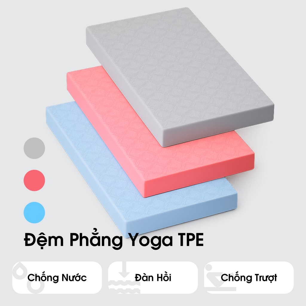 Đệm Phẳng TPE Đa Năng Tập Yoga - Plank - Giữ Thăng Bằng - Kê Gối Dày 2cm/4cm - DemPhang01
