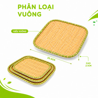 Đĩa Nhựa Phíp Giả Mây Tre Đan Đựng Hoa Quả GD12 - Mẹt Đựng Thức Ăn Giả Mây Vuông, Tròn, Chữ Nhật