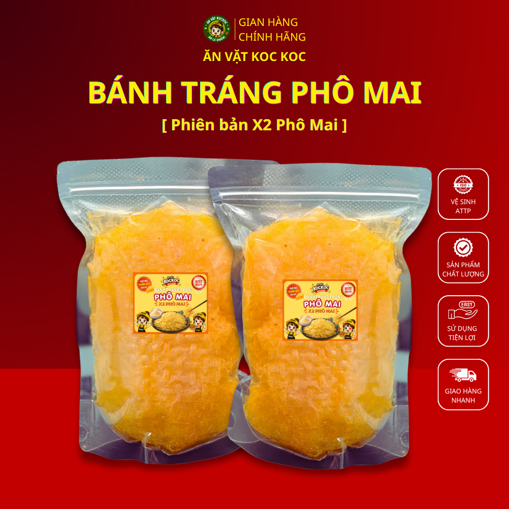(Best Seller) Combo 1KG BẢNH TRÁNG TRỘN PHÔ MAI Ăn Vặt Koc KOc – Phiên Bản Nhiều Phô Mai, Ngọt Béo Thơm Khó Cưỡng