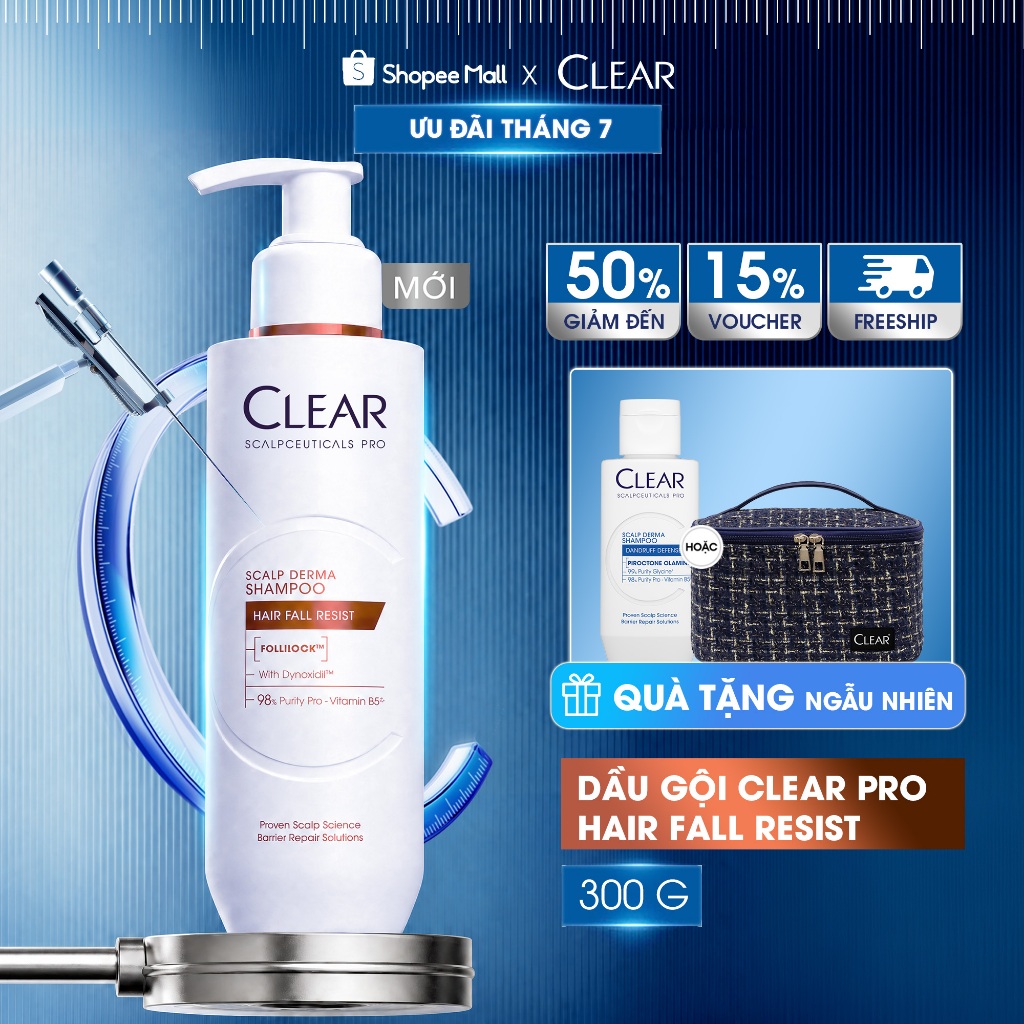[MỚI RA MẮT] DẦU GỘI CHUYÊN DỤNG GIÚP LÀM DÀY & NGĂN NGỪA TÓC GÃY RỤNG CLEAR HAIRFALL RESIST 300G