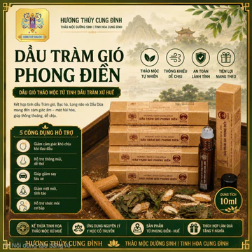 Dầu Tràm Gió Phong Điền 10ml | Dầu Gió Thảo Mộc Huế | Xoa Bóp Giảm Đau | Hương Thủy Cung Đình