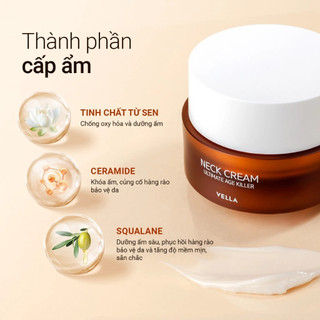 Kem dưỡng da cổ Vella Neck Cream 50ml chống lão hóa giảm nếp nhăn và làm trắng vùng cổ