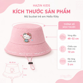Mũ bucket vành cụp cho bé từ 3-8 tuổi cá tính dễ thương vải cotton dày dặn, nón tai bèo vành tròn phong cách