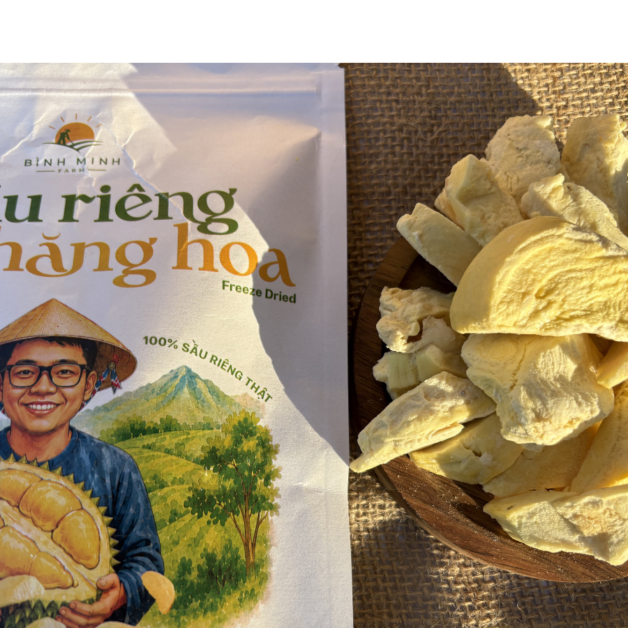 Sầu Riêng Sấy Thăng Hoa 200g - Bình Minh Farm Đắk Lắk | Sầu Riêng Sấy Giòn, Sầu Riêng Sấy Khô, Không Thêm Đường