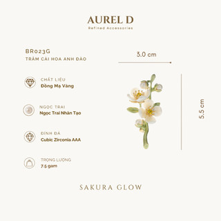Trâm Cài Áo Aurel D Hoa Anh Đào Cài Áo Dài, Vest, Sơ Mi, Váy, Âu Phục